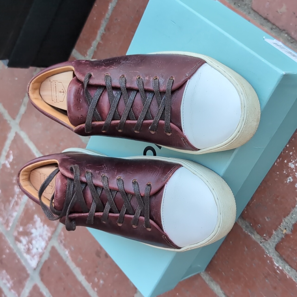 Crown Northampton Abington toe cap-  Horween leather sneaker. Made in England.